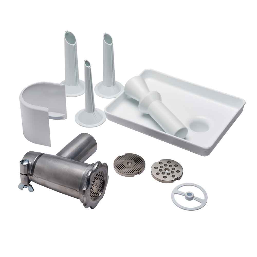 Ankarsrum stand mixer with whisks and dough hook Roots & Harvest