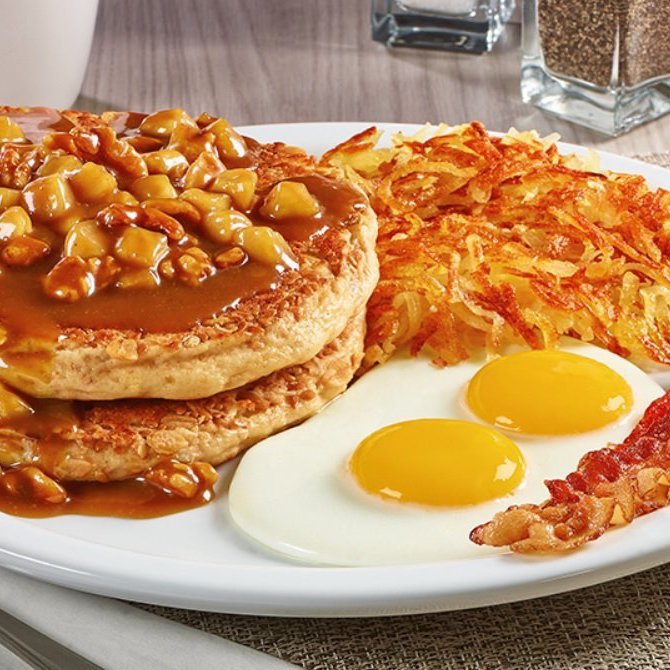 Caramel Nut Pancake Breakfast Platter