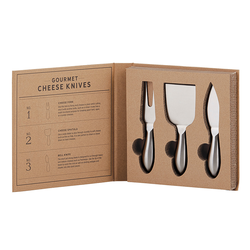 Cardboard Book Set Gourmet Cheese Knives, Collections Santa Barbara