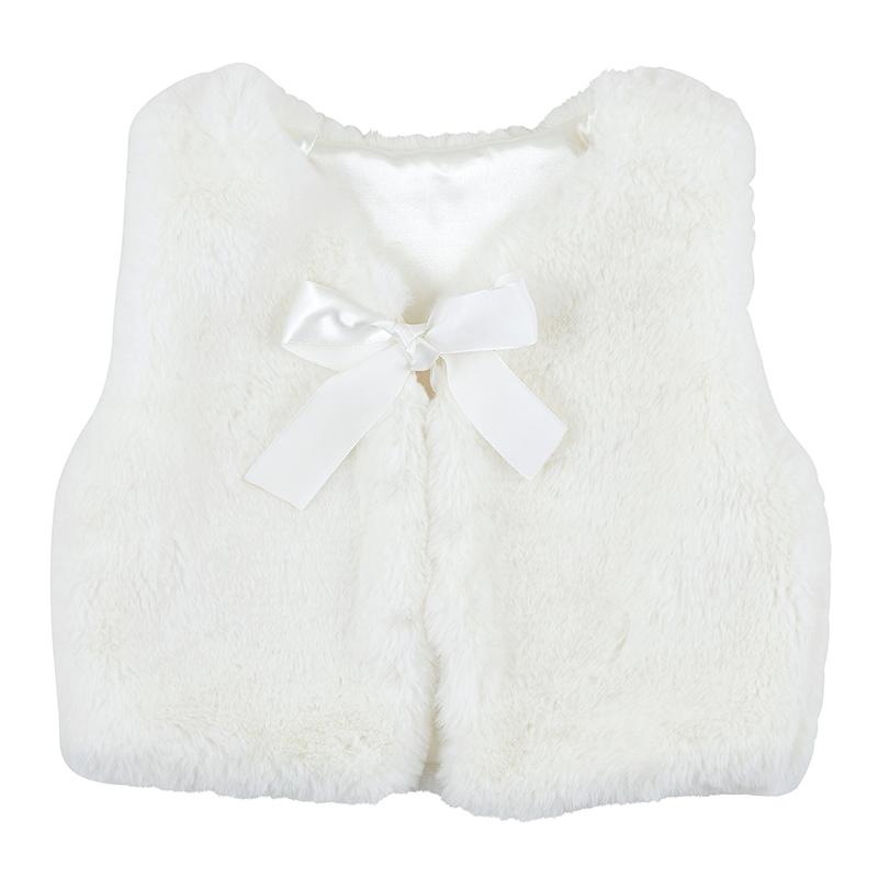 baby white fur vest