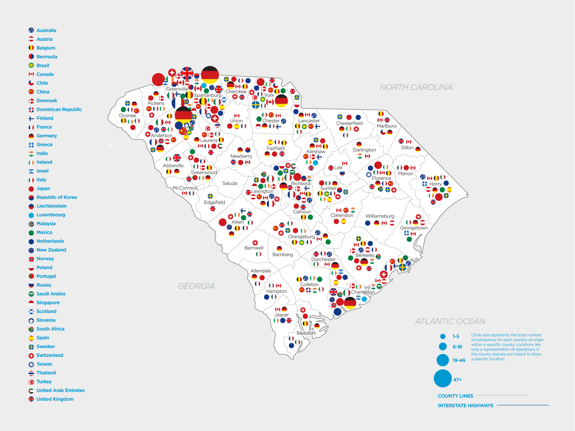 2019 Foreign Country Map in SC
