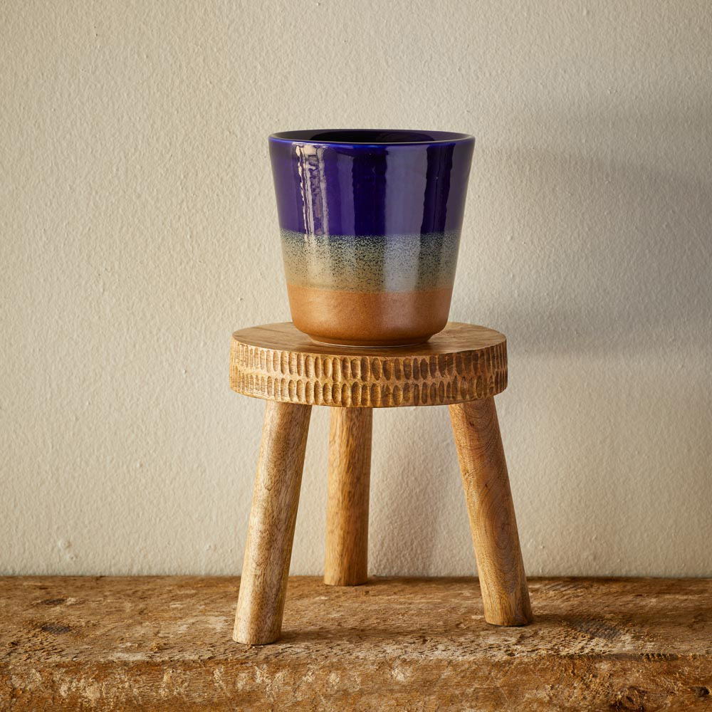 HandCarved Mango Wood Plant Stand , New Garden Serrv International