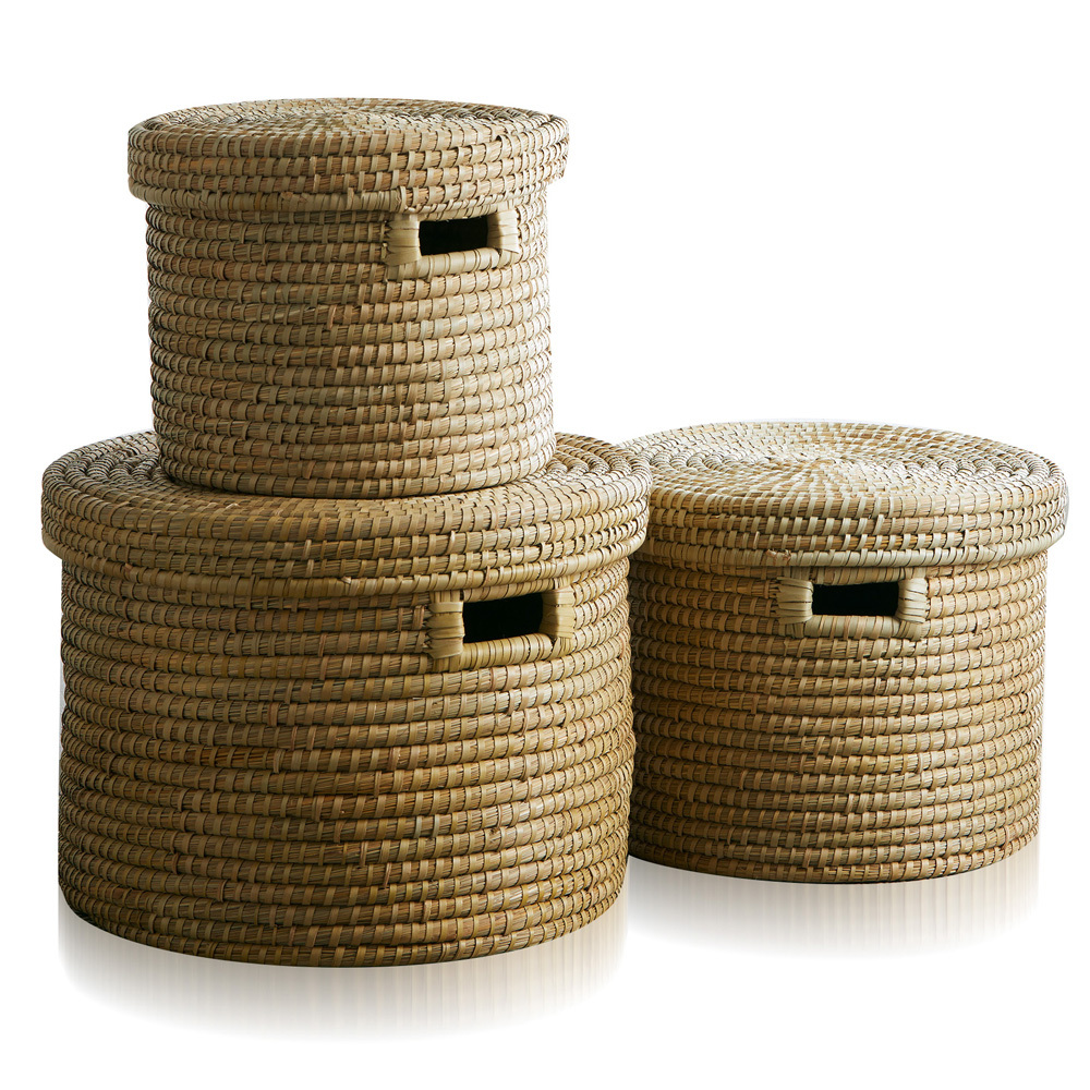 Round Kaisa Grass Baskets (XL) Set of 3, All Baskets SERRV International