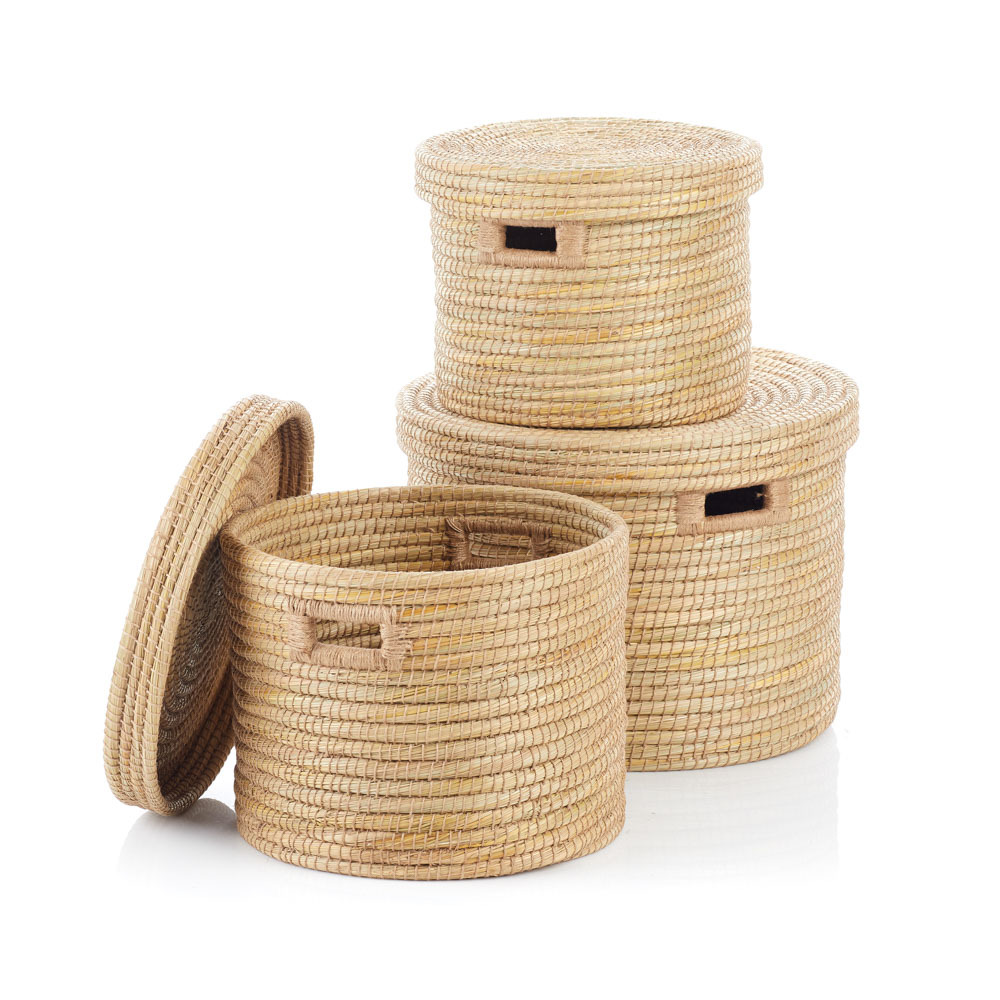 Natural Round JuteWrapped Baskets (XL) Set of 3, All Baskets SERRV