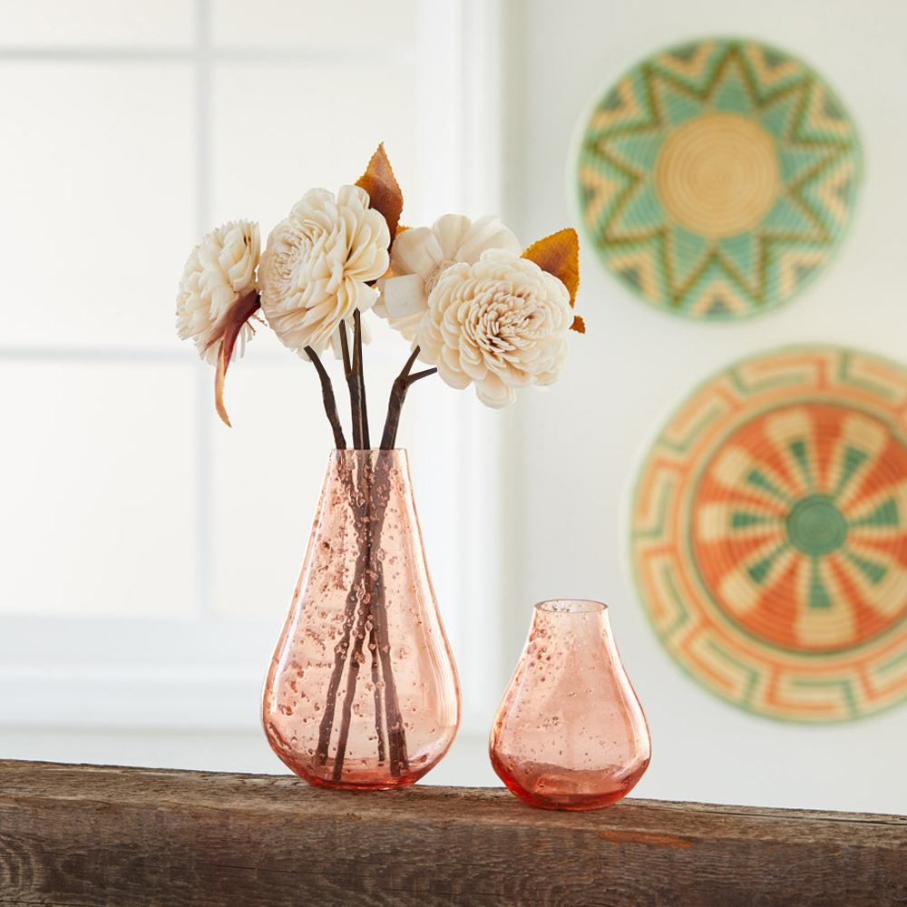 Jaipur Pink Bud Bubble Vases, Accents SERRV International