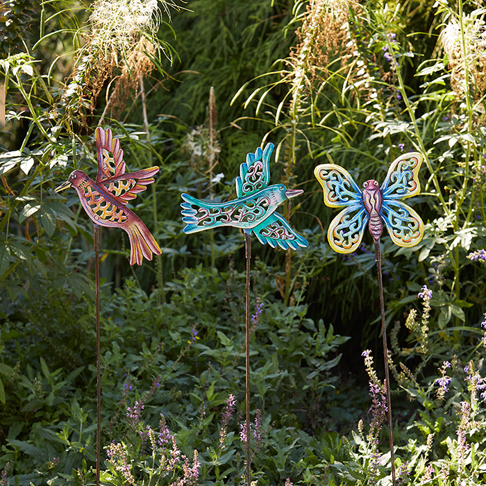 Planters & Decor Set of 3 Garden Stakes