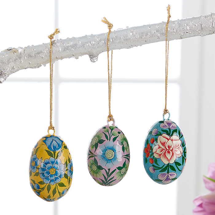 Petite Floral Egg Ornaments, Easter Serrv International