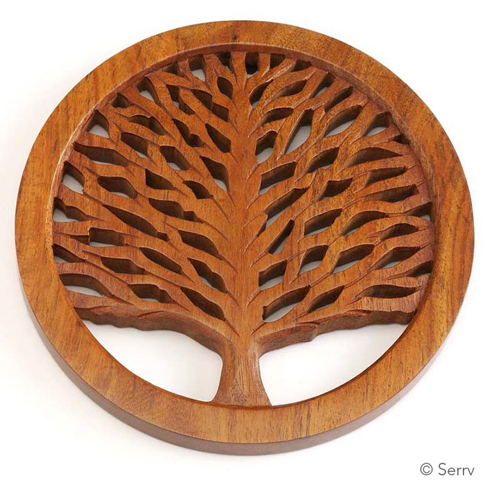 Tree of Life Shesham Trivet, Trivets & Coasters SERRV International
