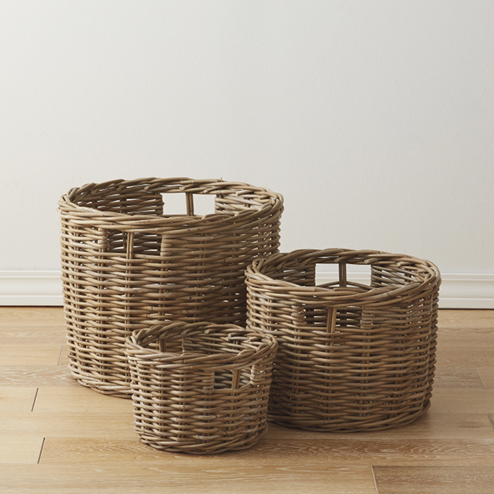 Storage Baskets Rattan Basket Set