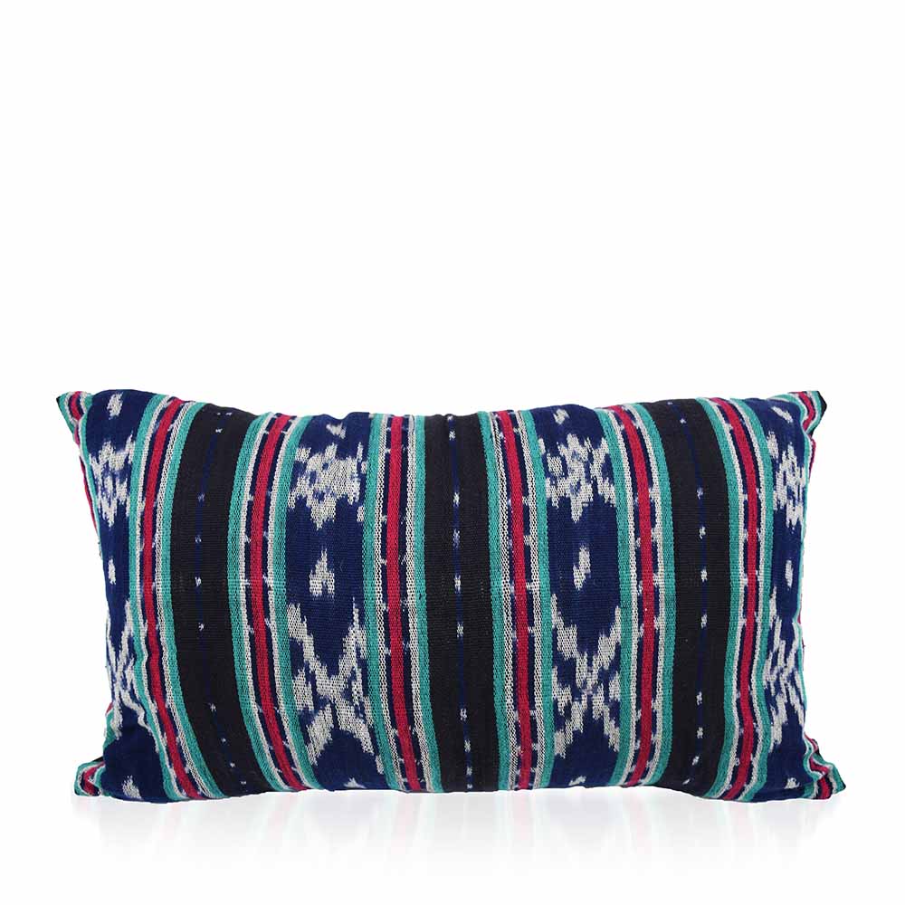Ikat Dobi Lumbar Pillow Navy & Black, Pillows & Rugs Serrv International