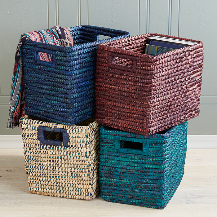 Storage Baskets Teal Rectangle Basket