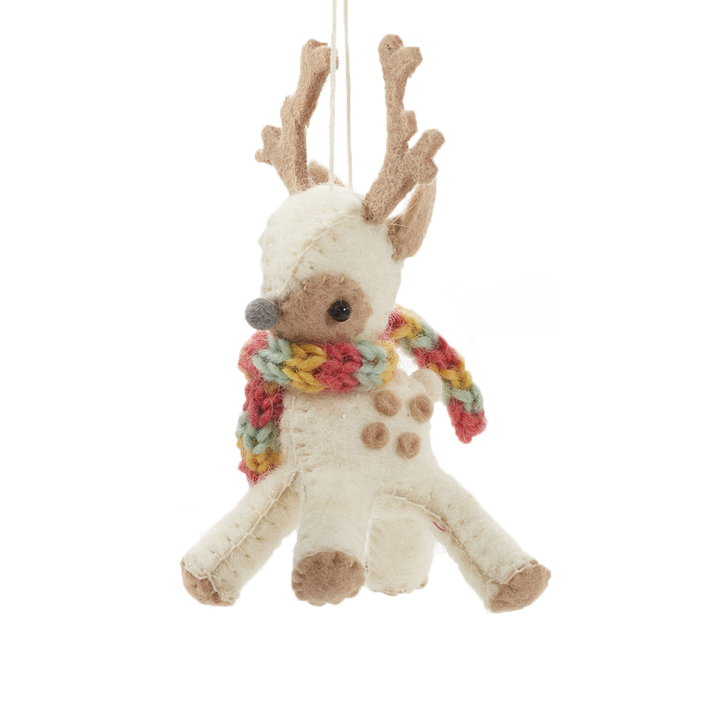 Cream Reindeer Ornament, Ornaments SERRV International