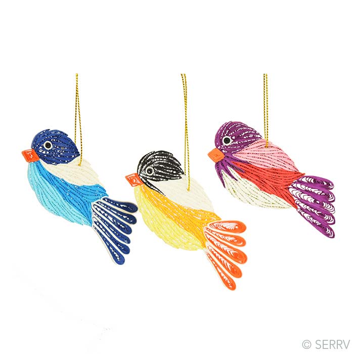 Quilled Birds Ornaments Set of 3, Ornaments SERRV International