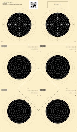 50m Rifle reduced for 50yd. 6 Bull Target