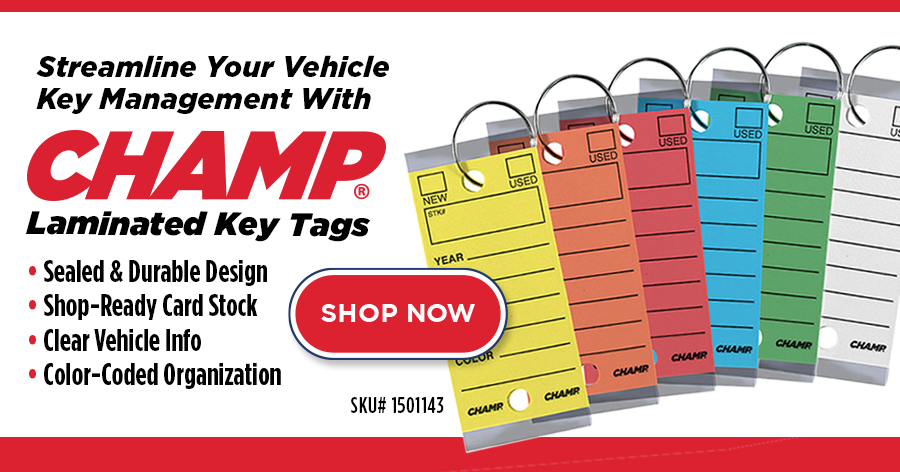 CHAMP Laminated Key Tags WCHAMP Laminated Key Tags