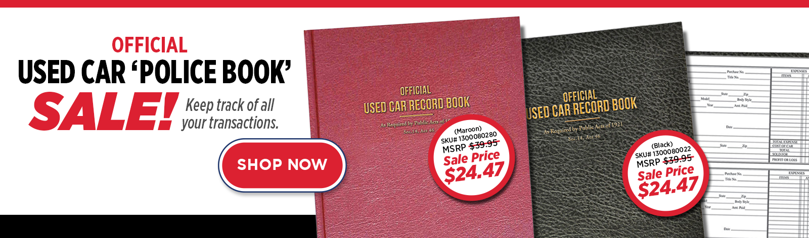 Sale on Official Used Car Record Book Sale on Official Used Car Record Book