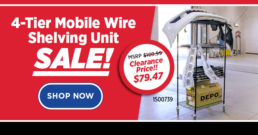 Sale on 4-Tier Mobile Wire Shelving Unit Sale on 4-Tier Mobile Wire Shelving Unit