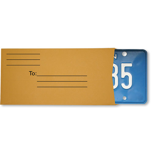 Preprinted License Plate Envelopes / Mailers Auto Dealer Supplies