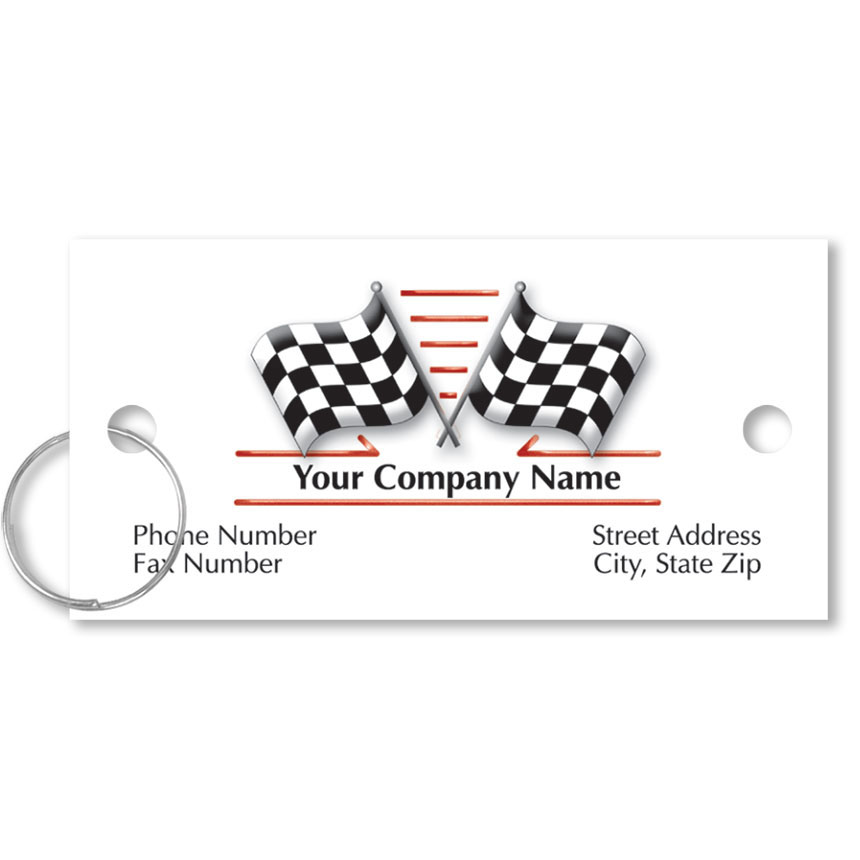 Personalized FullColor Key Tags Checkered Flags Personalized