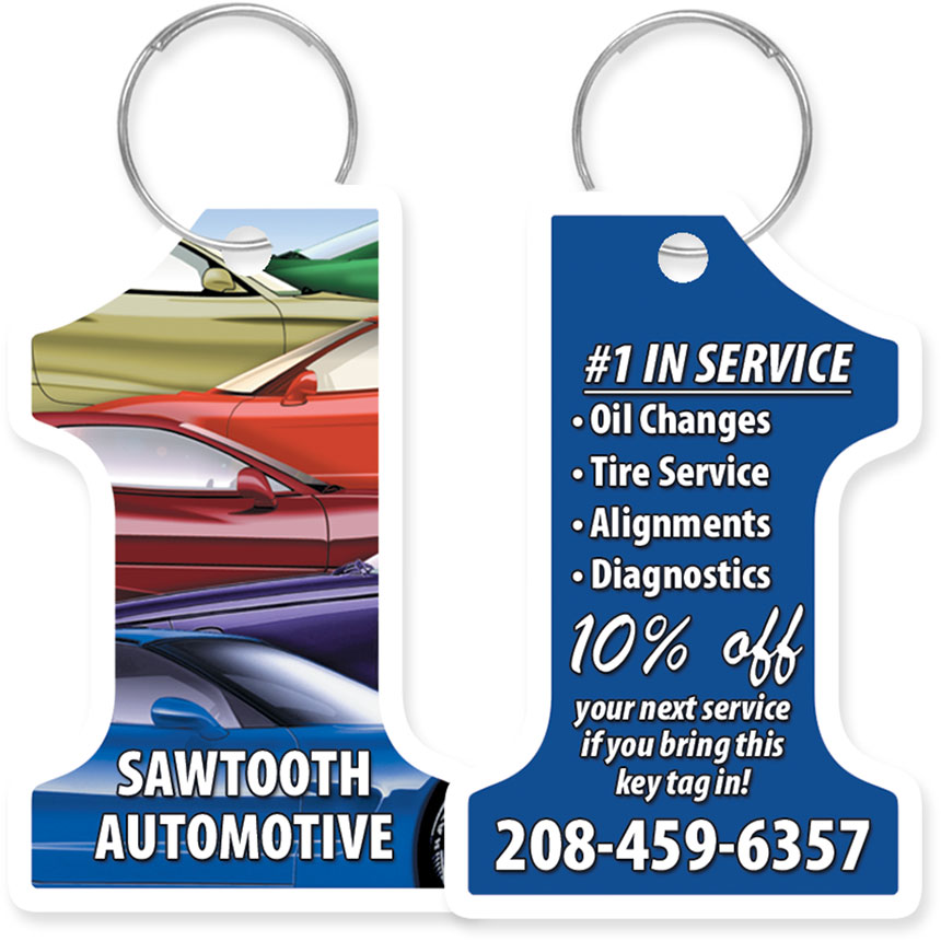 2Sided Punchable Key Fobs Auto Dealer Key Tags