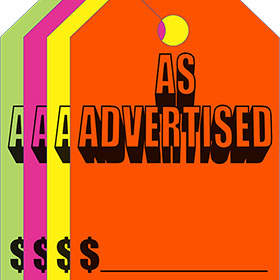 Fluorescent Mirror Tags - As Advertised (50)