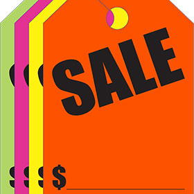 Fluorescent Mirror Tags - Sale (50)