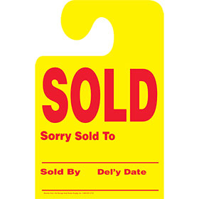 Wide Hook Mirror Tags-Red Print Sold 8.5" x 11.5" (50)