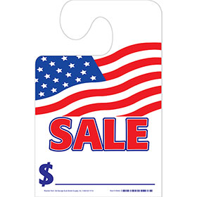 Wide Hook Mirror Tags-Sale with American Flag 8.5