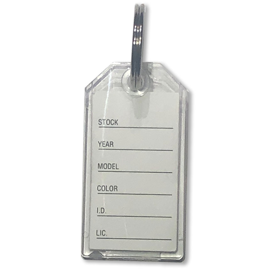 Durable Plastic Key Tags w/ Heavy Duty Rings Auto Supplies