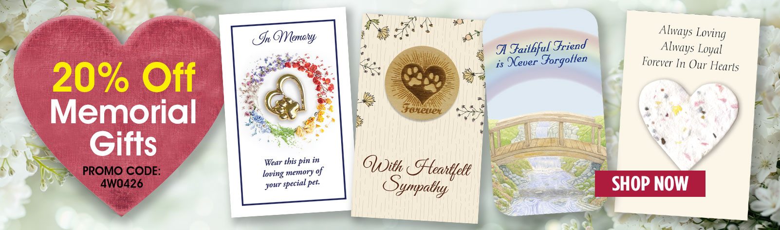 20% Off Memorial Gifts