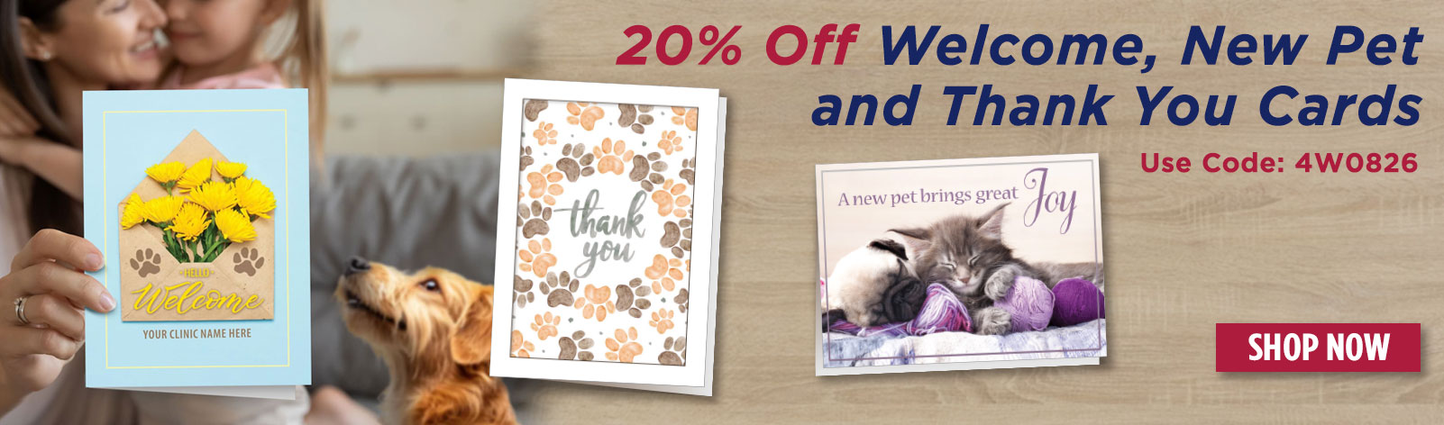 20% Off Welcome, New Pet and Thank You Cards