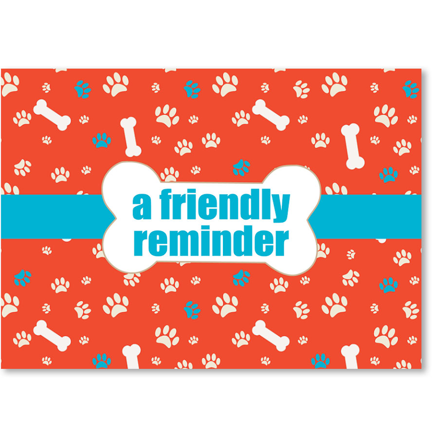 Standard Veterinary Reminder Postcards Reminder Bone Veterinary