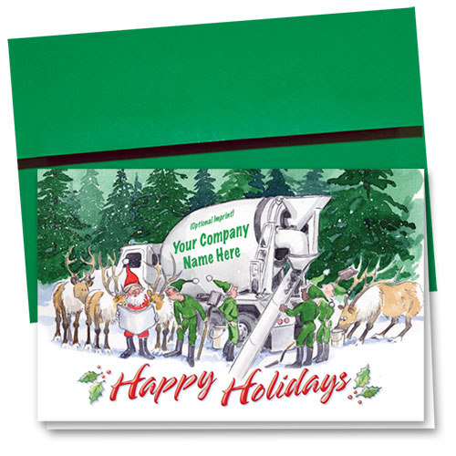 Construction Christmas Cards Santa's Concrete Team