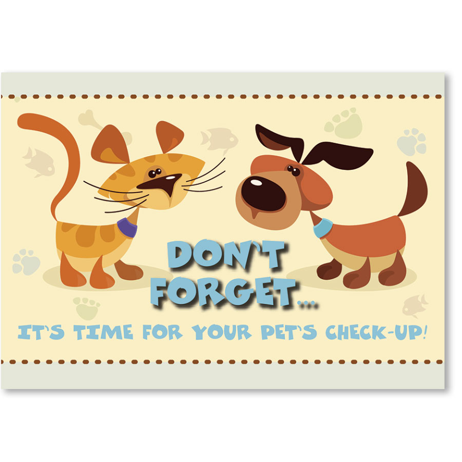 Standard Veterinary Reminder Postcards Don't