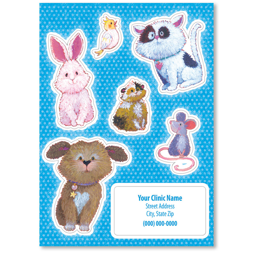 Pet Shaped Stickers Multiple Pets Veterinary Promotional Items