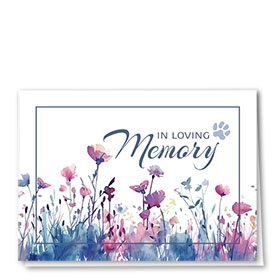 Pet Sympathy Cards - Floral Memory