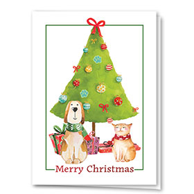 Veterinary Holiday Cards - Painted Tree