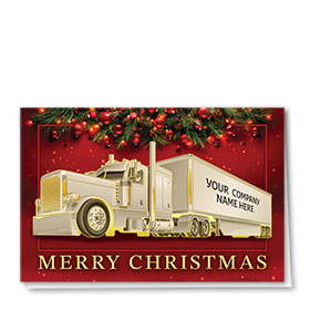 Trucking Christmas Cards - Joyful Truck