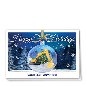 Construction Christmas Cards - Bubble Excavator