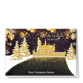 Construction Christmas Cards - Night Paving