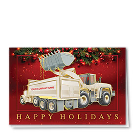 Construction Christmas Cards - Merry Duo