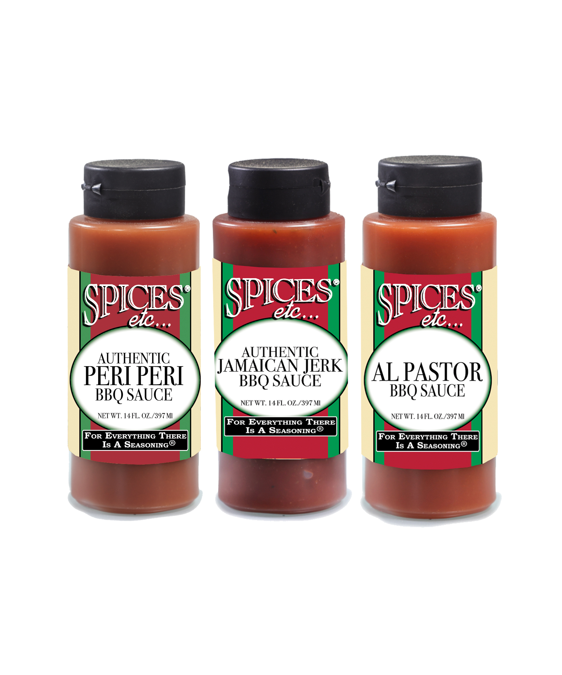 Spices Etc ALL 3 BBQ Squeeze Plastic Bottles