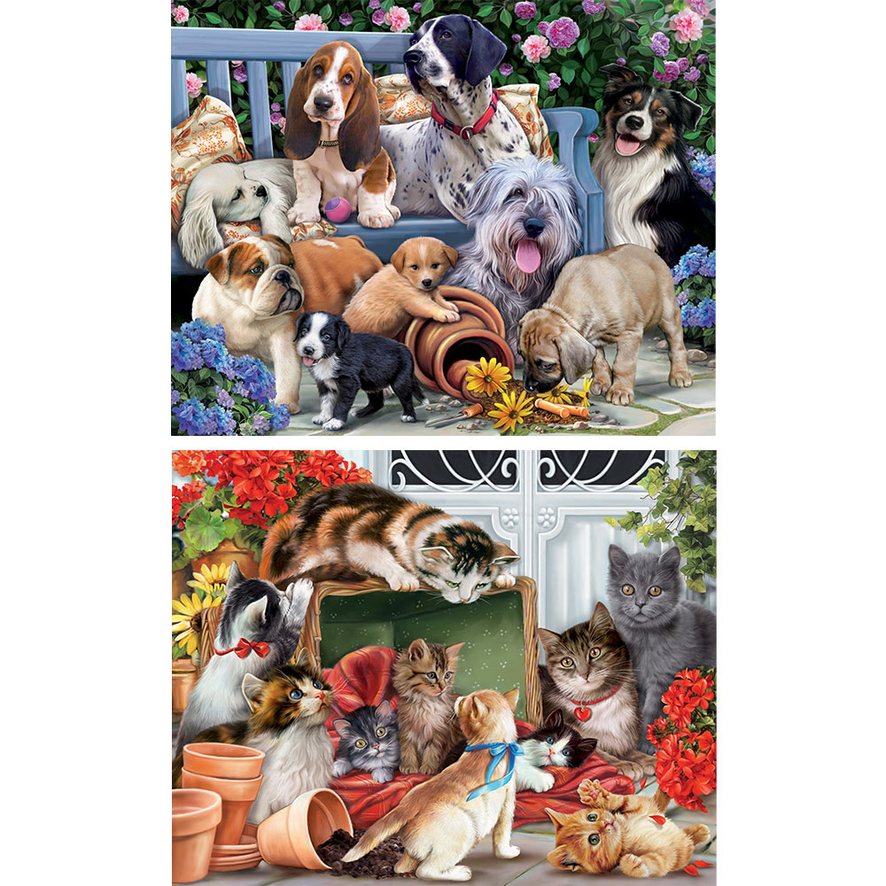 Set of 2 Pet 1000 Piece Jigsaw Puzzles Spilsbury