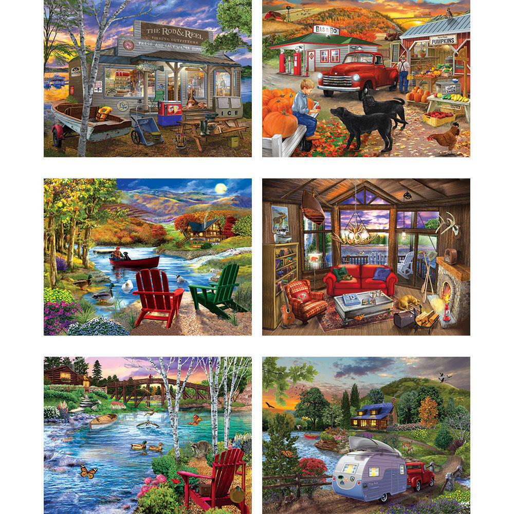 Set of 6 Chris Bigelow 500 Piece Jigsaw Puzzles Spilsbury