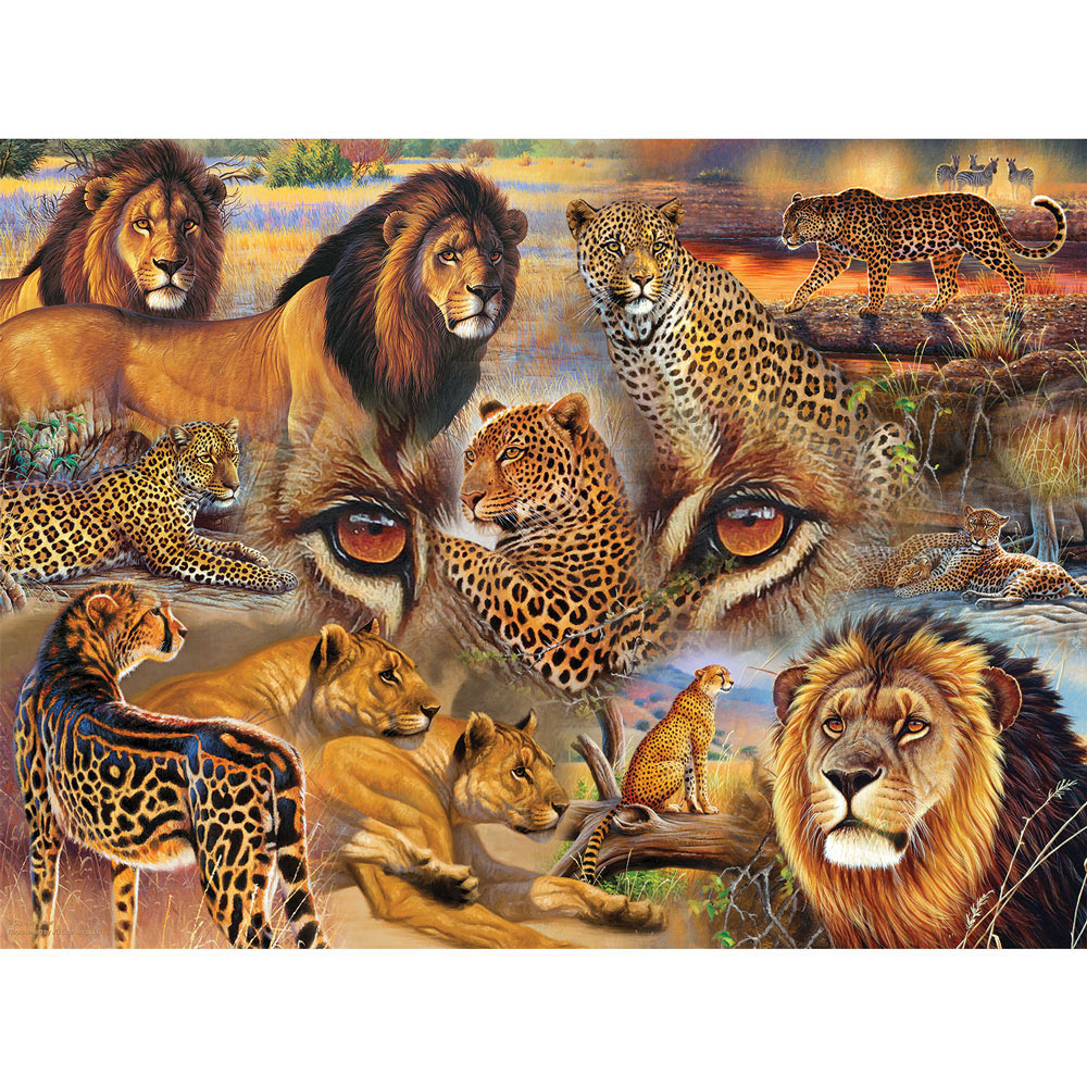 Big Cats of the Plains 500 Piece Jigsaw Puzzle | Spilsbury
