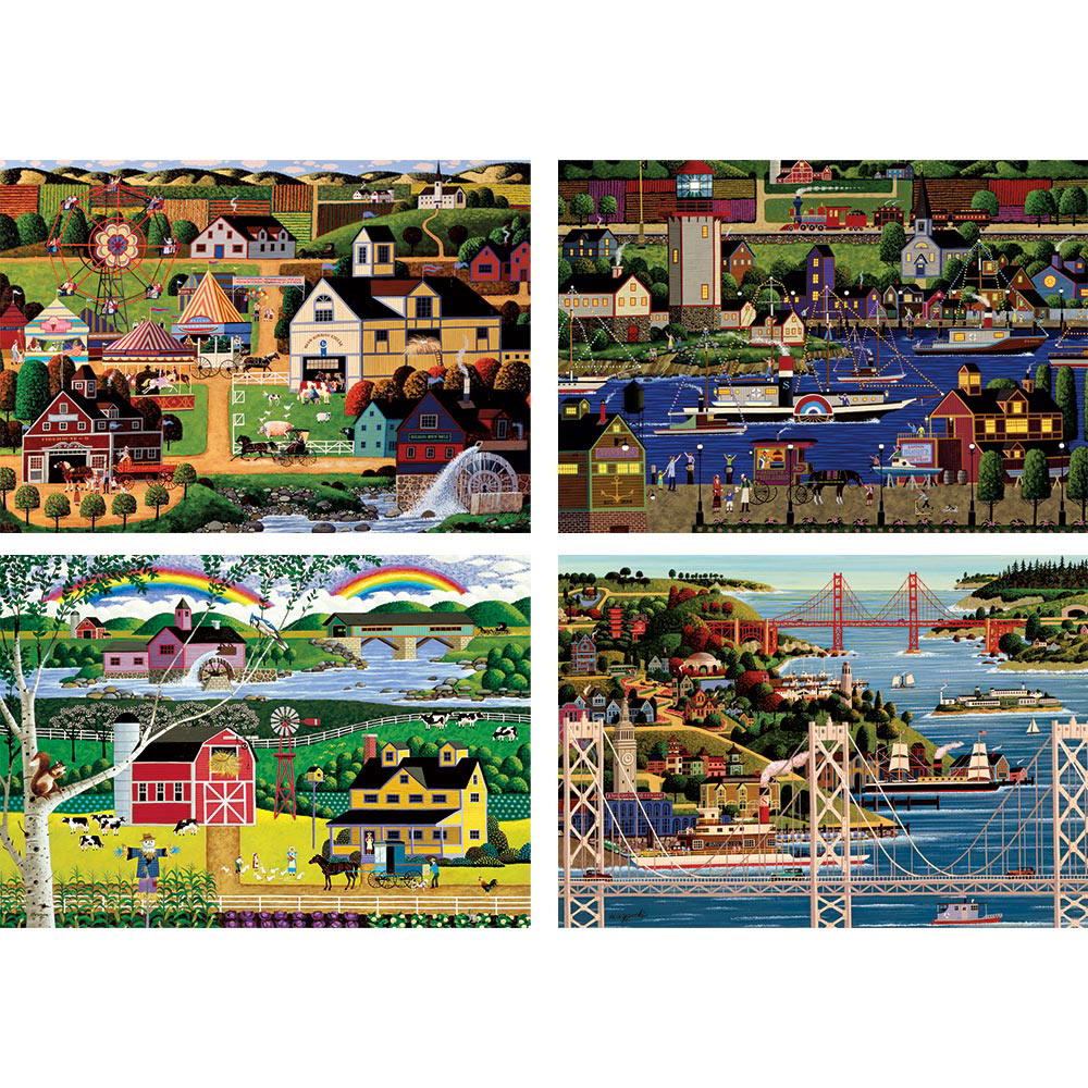Set of 4 Heronim 1000 Piece Jigsaw Puzzles Spilsbury