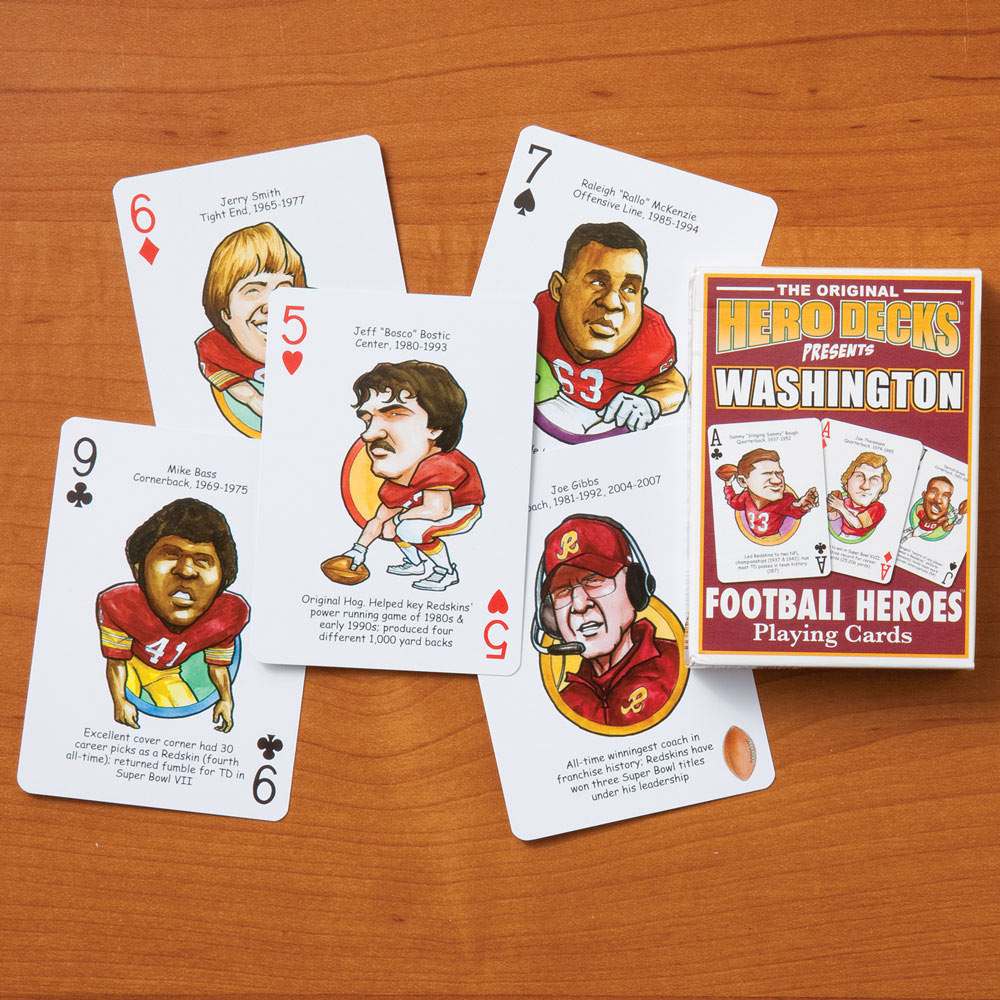 Washington Redskins Football Heroes Playing Cards Spilsbury