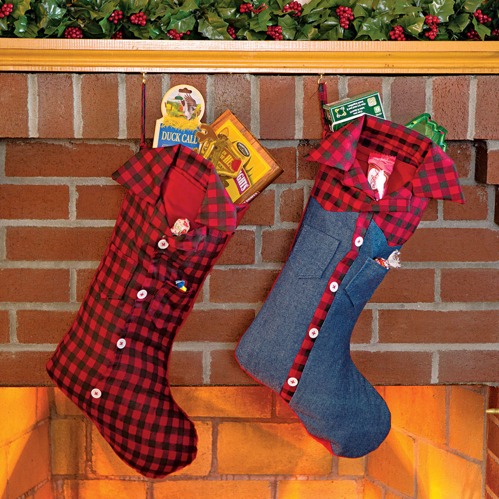 Redneck Christmas Stockings Red Plaid Spilsbury