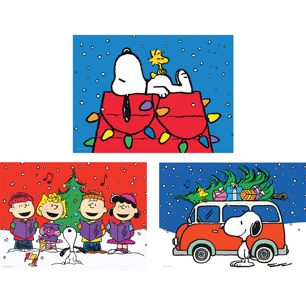 Set of 3 Peanuts 100 Large Piece Jigsaw Puzzles Spilsbury
