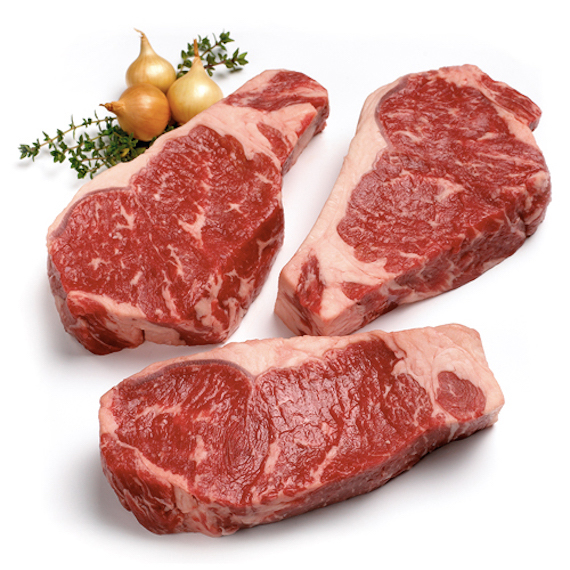 Gift Box: 4 Strip Steaks - 48 oz - With Wine